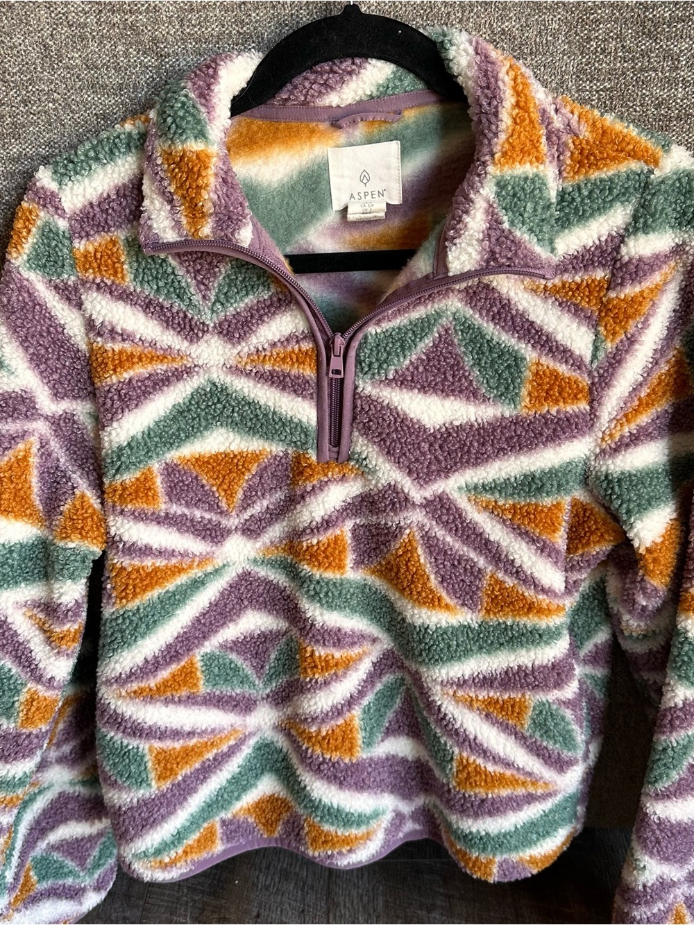 Aspen Sherpa Quarter-Zip Pullover - Purple, Green, Mustard, White
